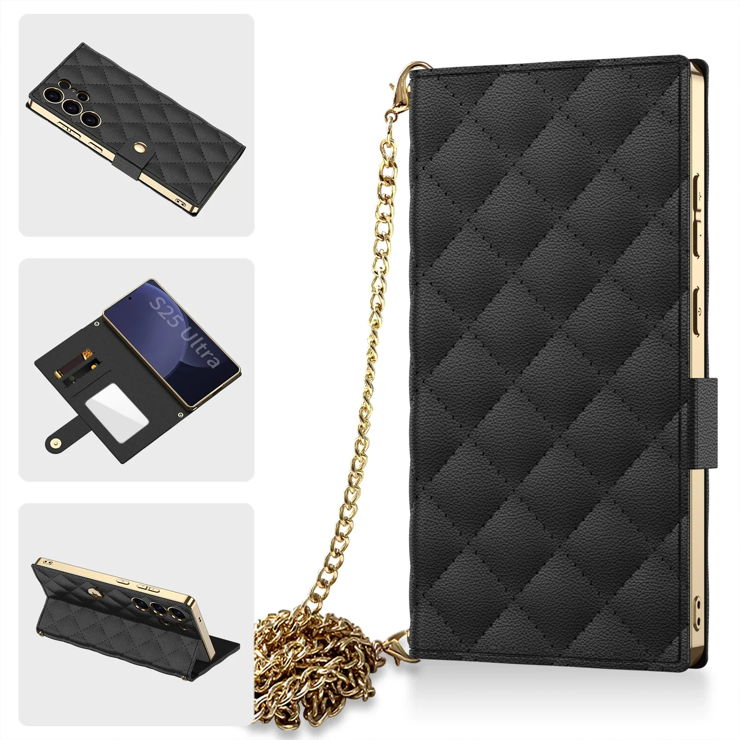 Luxury Plating High Leather Cases For Samsung Galaxy S25 S24 Ultra Flip Card Bag Hard Back Cover For Galaxy S25 Ultra Case
Luxury Plating High Leather Cases For Samsung Galaxy S25 S24 Ultra Flip Card Bag Hard Back Cover For Galaxy S25 Ultra Case