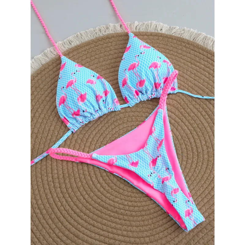 Printed Beach Style Bikinis Set Bandage Bra Thong Sexy Two Piece Swimsuit High Waist Y2k Bathing Suits Vacation Beachwear Women
Printed Beach Style Bikinis Set Bandage Bra Thong Sexy Two Piece Swimsuit High Waist Y2k Bathing Suits Vacation Beachwear Women
