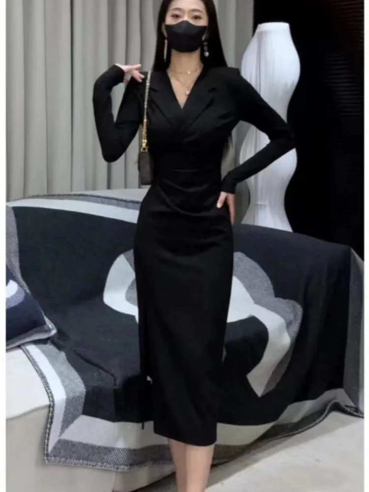 Plus Size Autumn Winter Long Slimming Sexy Split Mature Lady Suit Dr High Waist Cotton V-ne Ele Lady Sle Women's Faion
Plus Size Autumn Winter Long Slimming Sexy Split Mature Lady Suit Dr High Waist Cotton V-ne Ele Lady Sle Women's Faion