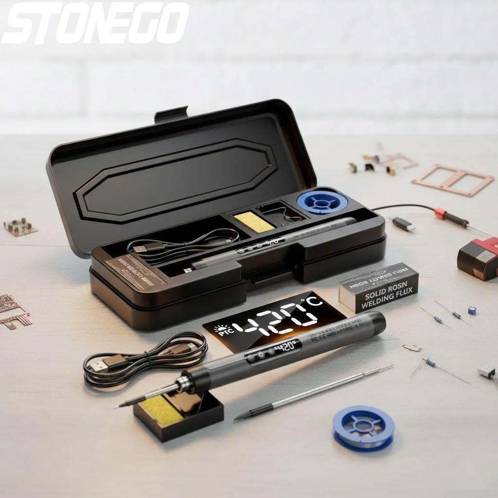 USB Rechargeable Mini Soldering Iron Adjustable Temperature Portable Soldering Tool with Accessories for DIY Projects
USB Rechargeable Mini Soldering Iron Adjustable Temperature Portable Soldering Tool with Accessories for DIY Projects