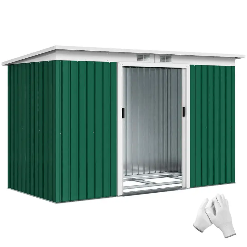 Outsunny 9' x 4' Metal Outdoor Storage Shed, Tool House with Double Lockable Doors for Backyard, Patio, Lawn, Garage, Dark Green
Outsunny 9' x 4' Metal Outdoor Storage Shed, Tool House with Double Lockable Doors for Backyard, Patio, Lawn, Garage, Dark Green