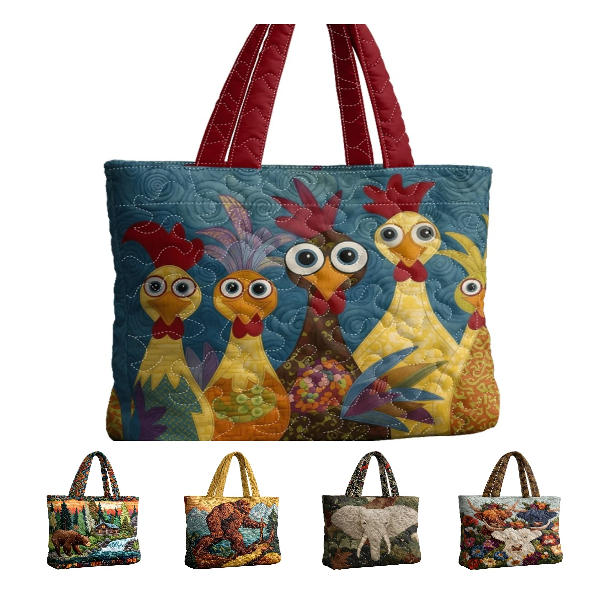 Vintage Animals Print Quilted Tote Unisex Casual Shoulder Bag Women Daily Handbag For Shopping
Vintage Animals Print Quilted Tote Unisex Casual Shoulder Bag Women Daily Handbag For Shopping