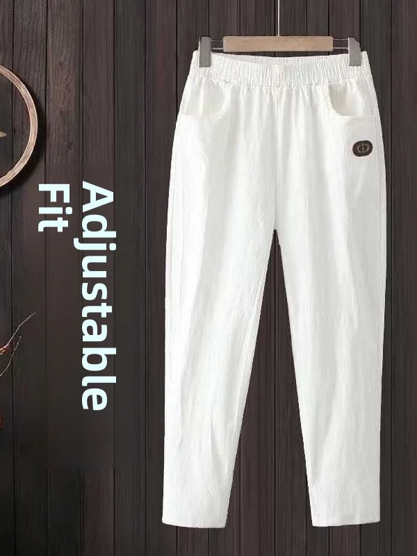 Свободные хлопковые и льняные повседневные брюки для женщин, лето 2025, новинка больших размеров, корейские брюки Harlan для мам, эластичные брюки с высокой талией
Свободные хлопковые и льняные повседневные брюки для женщин, лето 2025, новинка больших размеров, корейские брюки Harlan для мам, эластичные брюки с высокой талией