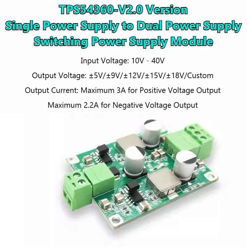 TPS54360 Positive and Negative Voltage Module V2.0 Version Negative Voltage Inversion Operation Amplifier Regulated Power Supply
TPS54360 Positive and Negative Voltage Module V2.0 Version Negative Voltage Inversion Operation Amplifier Regulated Power Supply