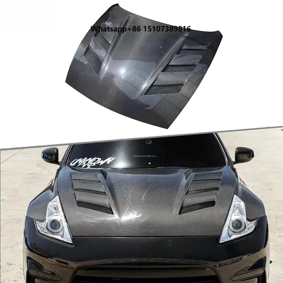 Carbon Fiber Front Engine Bonnet Hood for 370Z 2008-2019 High Quality Front Hood Replacement Car Accessories
Carbon Fiber Front Engine Bonnet Hood for 370Z 2008-2019 High Quality Front Hood Replacement Car Accessories