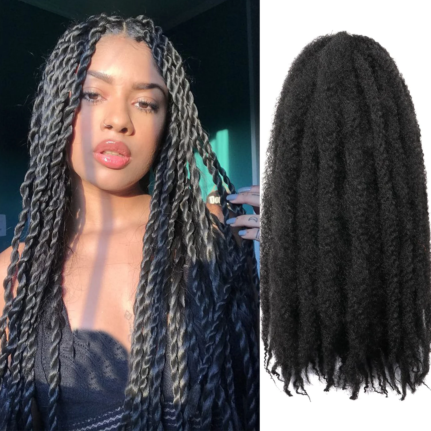 Marley Twist Braiding Hair 14/18/24 Inch Marley Twist Hair Long Cuban Twist Hair Afro Kinky Curly Twist Crochet Hair Synthetic
Marley Twist Braiding Hair 14/18/24 Inch Marley Twist Hair Long Cuban Twist Hair Afro Kinky Curly Twist Crochet Hair Synthetic