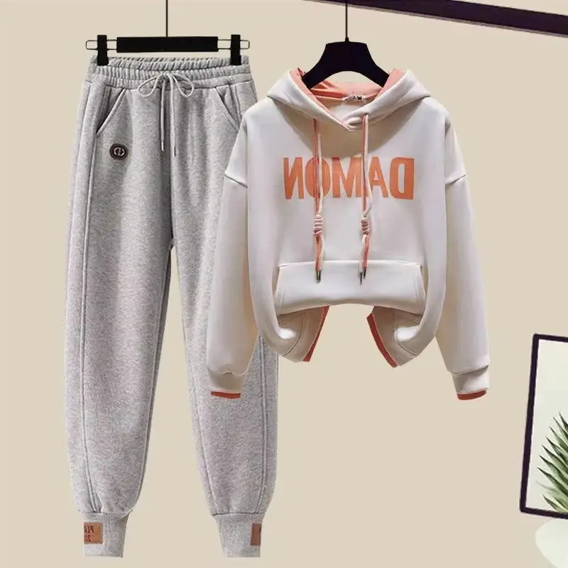 2025 Spring and Autumn Casual Suit Women's New Fashion Hooded Sweater Crop Top Tie Sweatpants 2 Two Piece Set Black Pants Blusas
2025 Spring and Autumn Casual Suit Women's New Fashion Hooded Sweater Crop Top Tie Sweatpants 2 Two Piece Set Black Pants Blusas