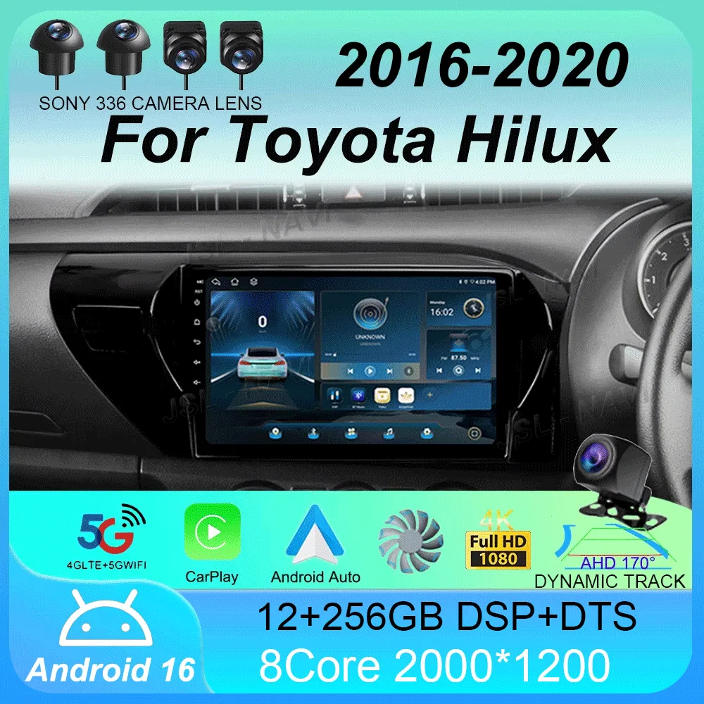 Android 16 Car Radio Carplay Auto 2K Screen WIFI+4G Multimedia Player For Toyota Hilux 2016-2020 2din Autoradio Stereo Head Unit
Android 16 Car Radio Carplay Auto 2K Screen WIFI+4G Multimedia Player For Toyota Hilux 2016-2020 2din Autoradio Stereo Head Unit