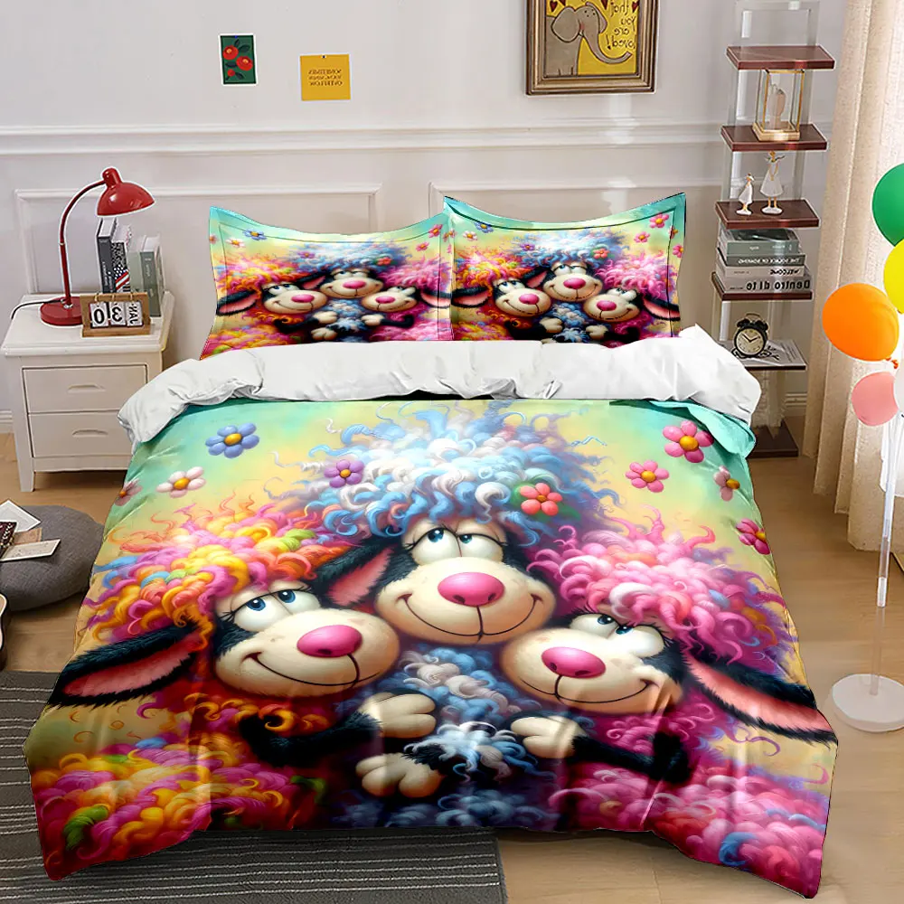 Joyful curly rainbow sheep Print Bedding Set 1 Duvet Cover 2 Pillowcases for Adult and Children Luxury Gift Full Size
Joyful curly rainbow sheep Print Bedding Set 1 Duvet Cover 2 Pillowcases for Adult and Children Luxury Gift Full Size