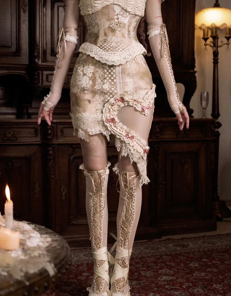 Blood Supply Love God Heart Shaped Hollow Out Bow Tie Mini One-step Skirt Sheath Cute Sweet Lace Asymmetric Lace Palace Skirts
Blood Supply Love God Heart Shaped Hollow Out Bow Tie Mini One-step Skirt Sheath Cute Sweet Lace Asymmetric Lace Palace Skirts