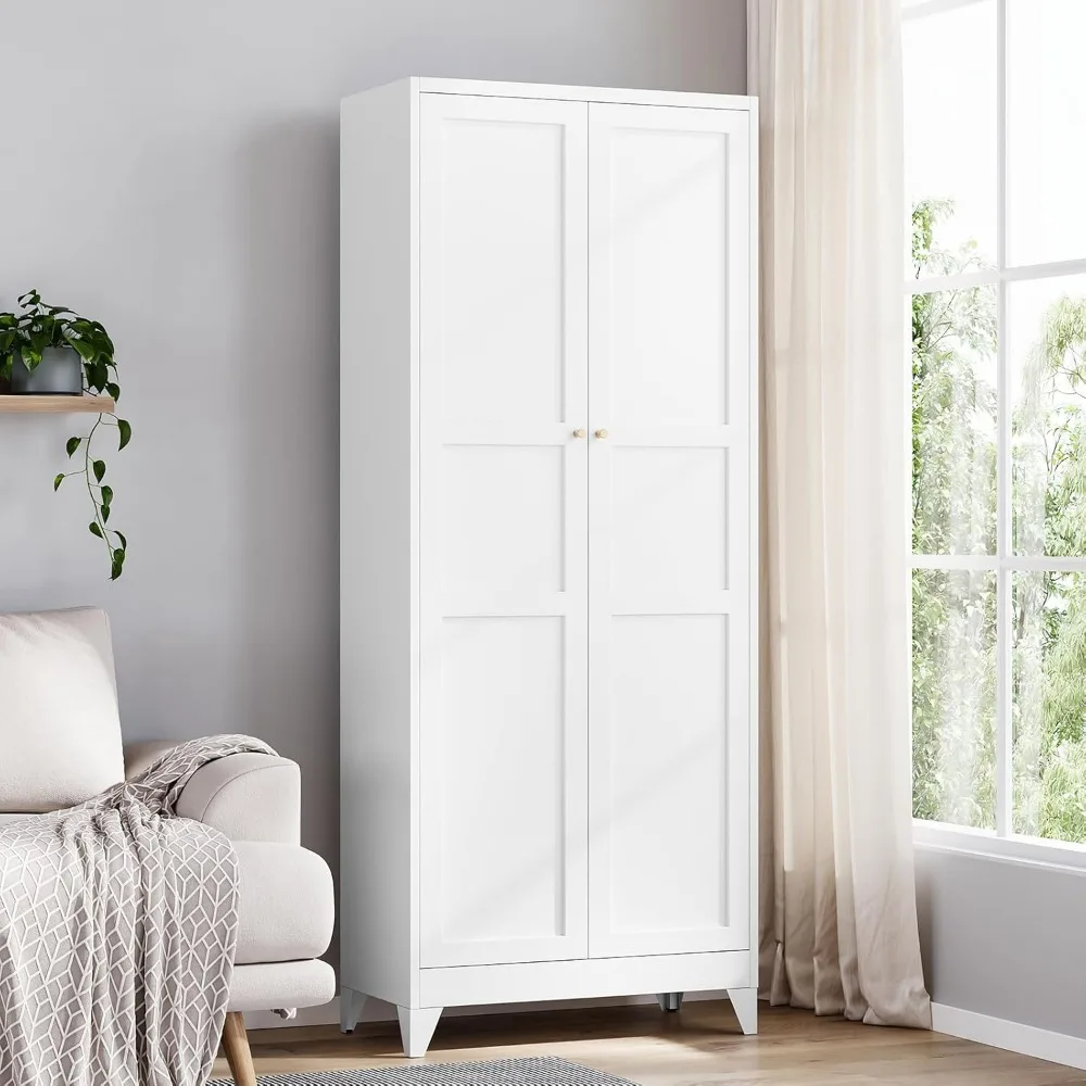 Metal Pantry Cabinet, 75" Kitchen Pantry with 2 Door and 4 Adjustable Shelves,White Metal Pantry Storage Cabinet,Cupboard for K
Metal Pantry Cabinet, 75" Kitchen Pantry with 2 Door and 4 Adjustable Shelves,White Metal Pantry Storage Cabinet,Cupboard for K