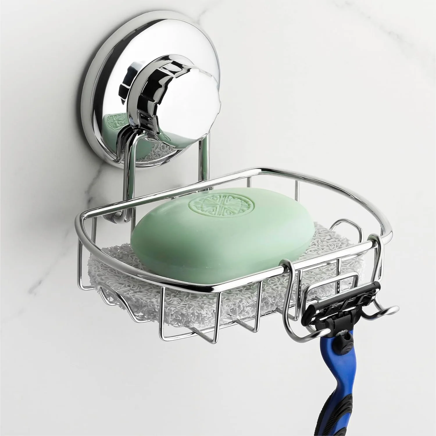 Rustproof Stainless Steel Suction Cup Soap Dish for Shower Wall with Hooks and Soap Saver, No Drill Adhesive Mount
Rustproof Stainless Steel Suction Cup Soap Dish for Shower Wall with Hooks and Soap Saver, No Drill Adhesive Mount