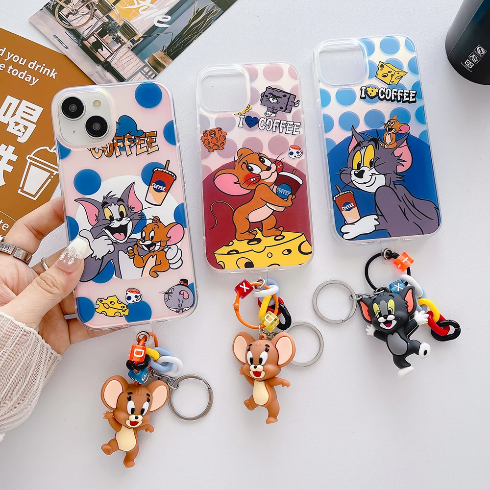 Cute Cartoon Toms and Jerries Luxury Laser Phone Case for IPhone 15 14 13 12 11 Pro Max Drop-resistant Back Cover with Pendant
Cute Cartoon Toms and Jerries Luxury Laser Phone Case for IPhone 15 14 13 12 11 Pro Max Drop-resistant Back Cover with Pendant