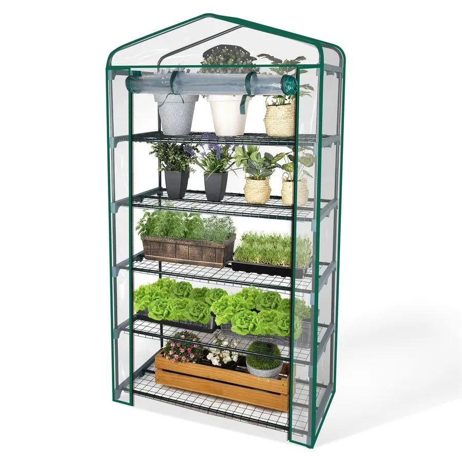Теплица для улицы, мини-теплица для дома с пластиковым покрытием, портативные 5-ярусные полки для растений, теплицы для улицы и заднего двора
Теплица для улицы, мини-теплица для дома с пластиковым покрытием, портативные 5-ярусные полки для растений, теплицы для улицы и заднего двора