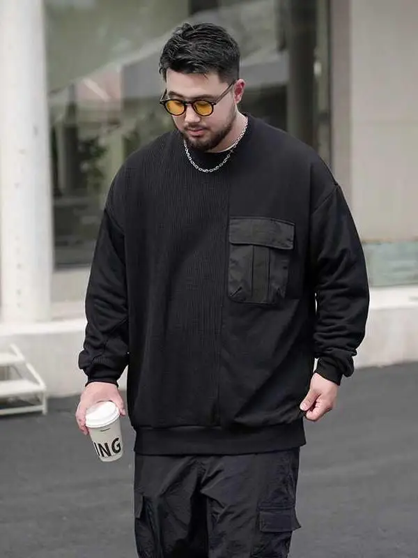 Trendy plus Size Men's Hoodie Casual Loose round Neck Splice Pattern Comfortable Autumn Winter Streetwear Polyester Fabric
Trendy plus Size Men's Hoodie Casual Loose round Neck Splice Pattern Comfortable Autumn Winter Streetwear Polyester Fabric