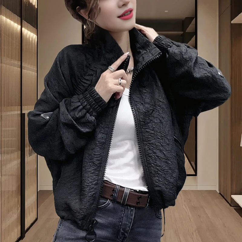 Unique Design Short Casual Jacket Women's Spring Autumn Versatile Stand Collar Embroidery Top Windproof Zipper Straight Hem
Unique Design Short Casual Jacket Women's Spring Autumn Versatile Stand Collar Embroidery Top Windproof Zipper Straight Hem