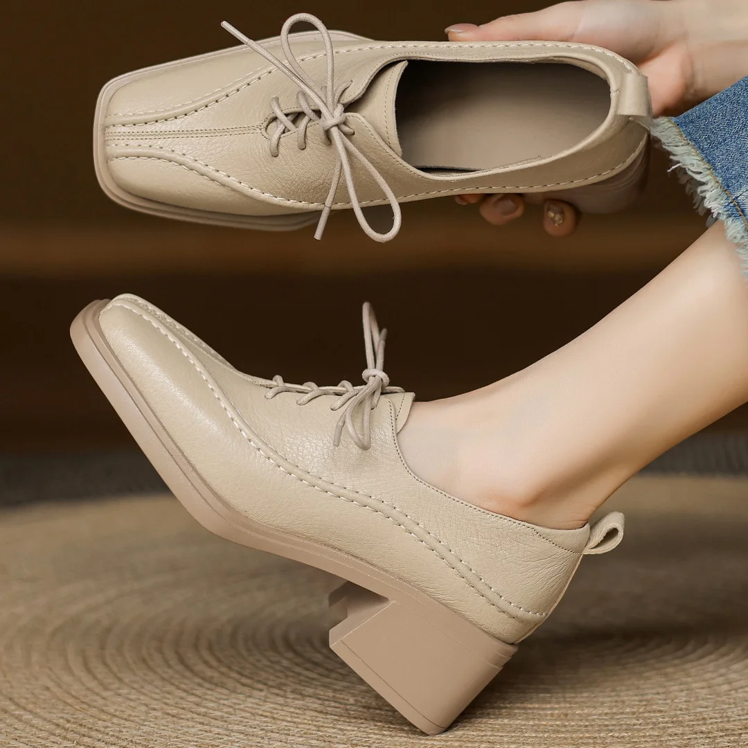 Plus size 34-41 women's sheepskin lace-up 5cm thick med heel oxfords square toe soft comfortable high quality heeled shoes woman
Plus size 34-41 women's sheepskin lace-up 5cm thick med heel oxfords square toe soft comfortable high quality heeled shoes woman