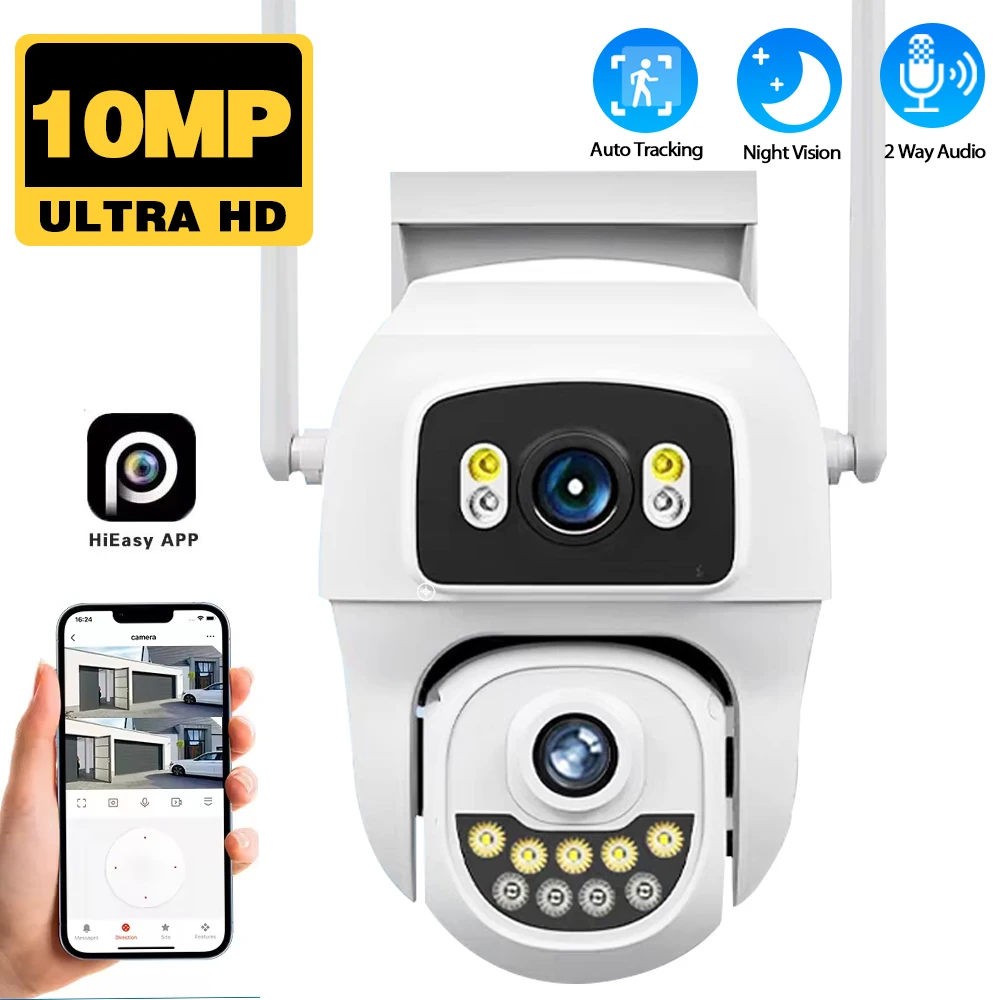 10MP 5K Outdoor PTZ WiFi Security Camera – AI Human Detection, Dual Screen Display, Two-Way Audio, Email Alerts & HiEasy App
10MP 5K Outdoor PTZ WiFi Security Camera – AI Human Detection, Dual Screen Display, Two-Way Audio, Email Alerts & HiEasy App