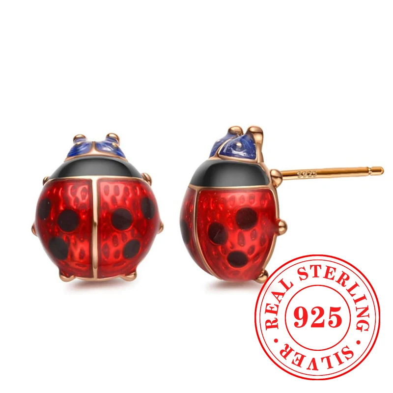 Huitan Unique Seven-spotted Ladybug Stud Earrings Cute 925 Sterling Silver Novel Accessories Versatile Party Jewelry for Women
Huitan Unique Seven-spotted Ladybug Stud Earrings Cute 925 Sterling Silver Novel Accessories Versatile Party Jewelry for Women