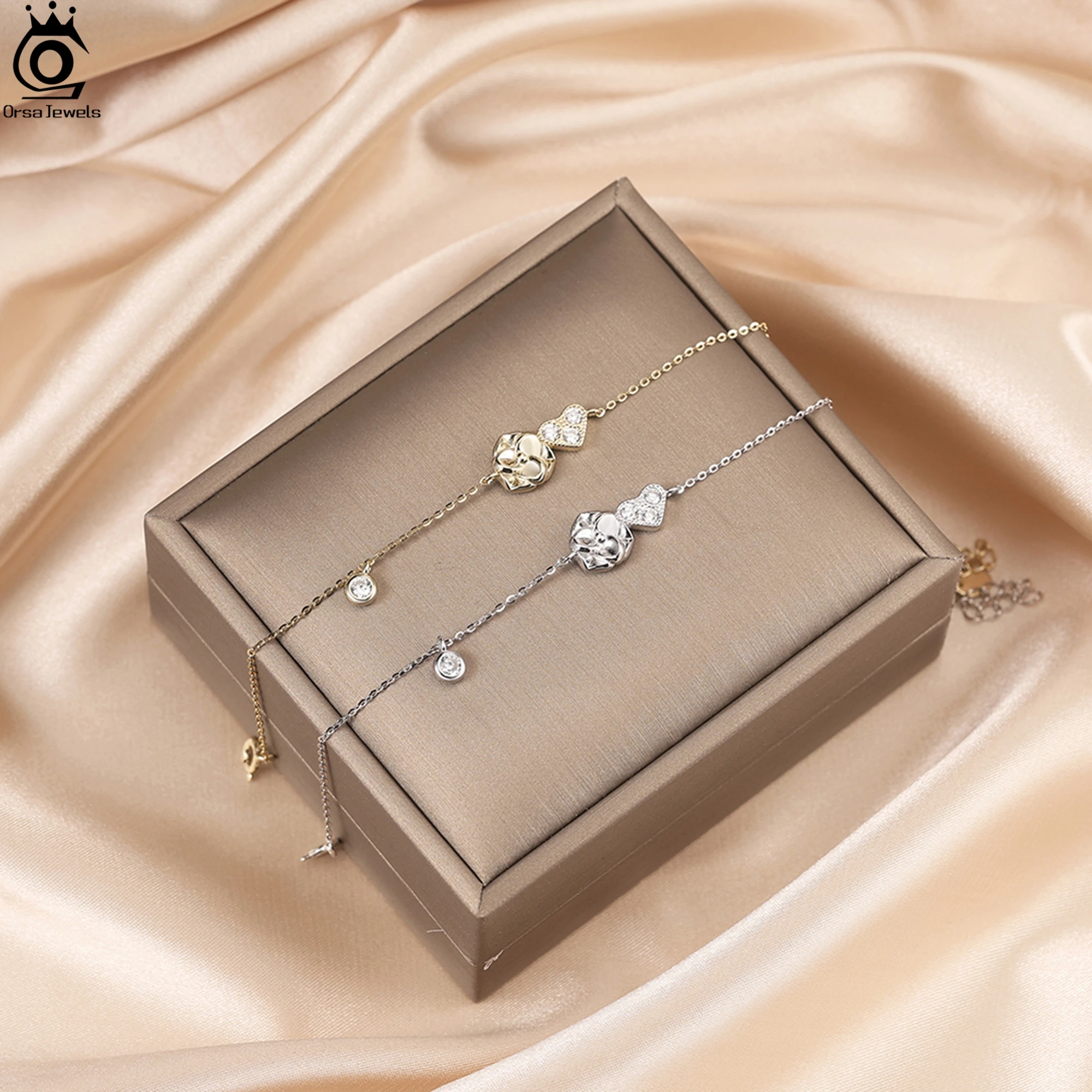 ORSA JEWELS 925 Sterling Silver Heart Zirconia Chain Bracelet O-Chain Flower Design Nature Style Trendy Women Accessories APB09
ORSA JEWELS 925 Sterling Silver Heart Zirconia Chain Bracelet O-Chain Flower Design Nature Style Trendy Women Accessories APB09