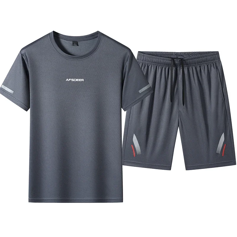 New Tracksuits Summer Running Casual Sports Suit Men's Ice Silk Short-sleeved Shorts Thin Section Quick-drying Fitness Clothes
New Tracksuits Summer Running Casual Sports Suit Men's Ice Silk Short-sleeved Shorts Thin Section Quick-drying Fitness Clothes