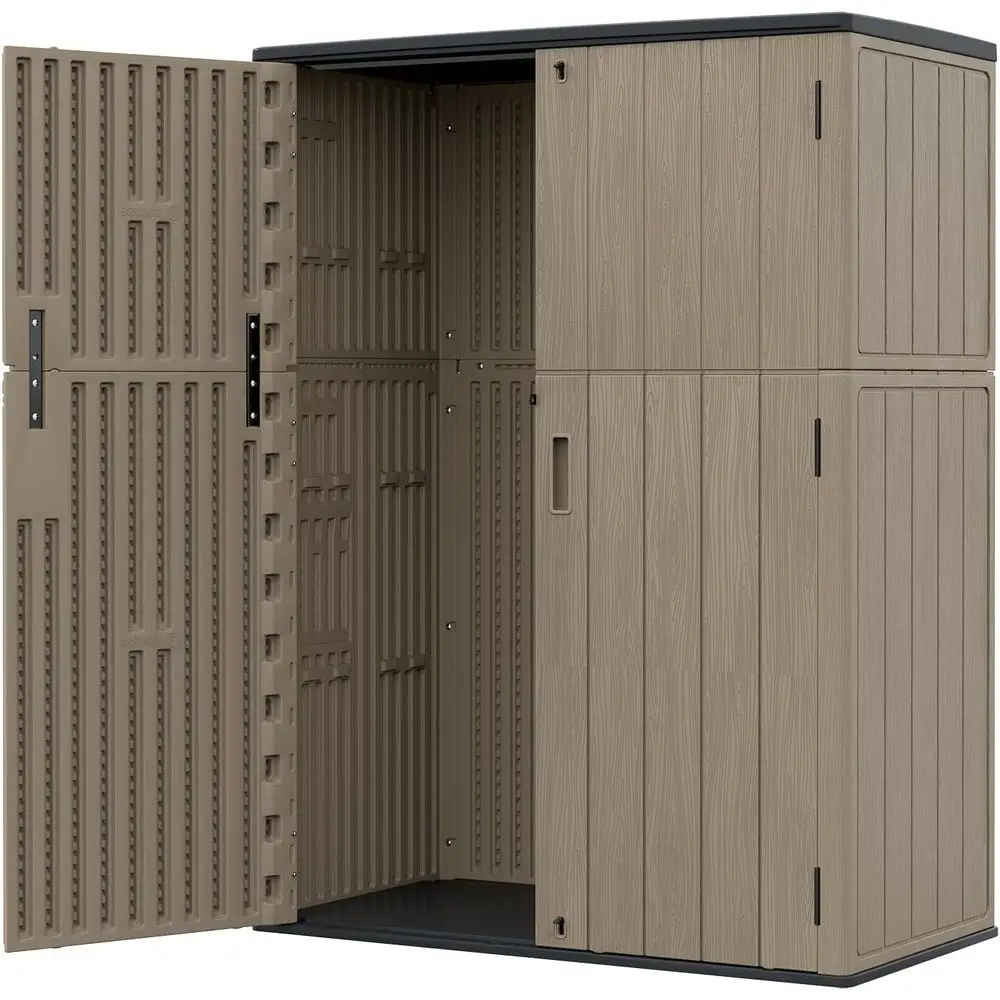 Weatherproof Outdoor Storage Shed, Multifunctional Double-Wall Resin, Brown
Weatherproof Outdoor Storage Shed, Multifunctional Double-Wall Resin, Brown