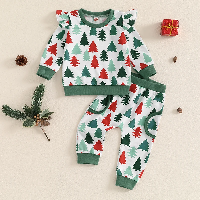 Baby Boy Girl Christmas Outfit Christmas Tree Print Long Sleeve Sweatshirt Elastic Waist Pants Fall Winter 2 Piece Set
Baby Boy Girl Christmas Outfit Christmas Tree Print Long Sleeve Sweatshirt Elastic Waist Pants Fall Winter 2 Piece Set