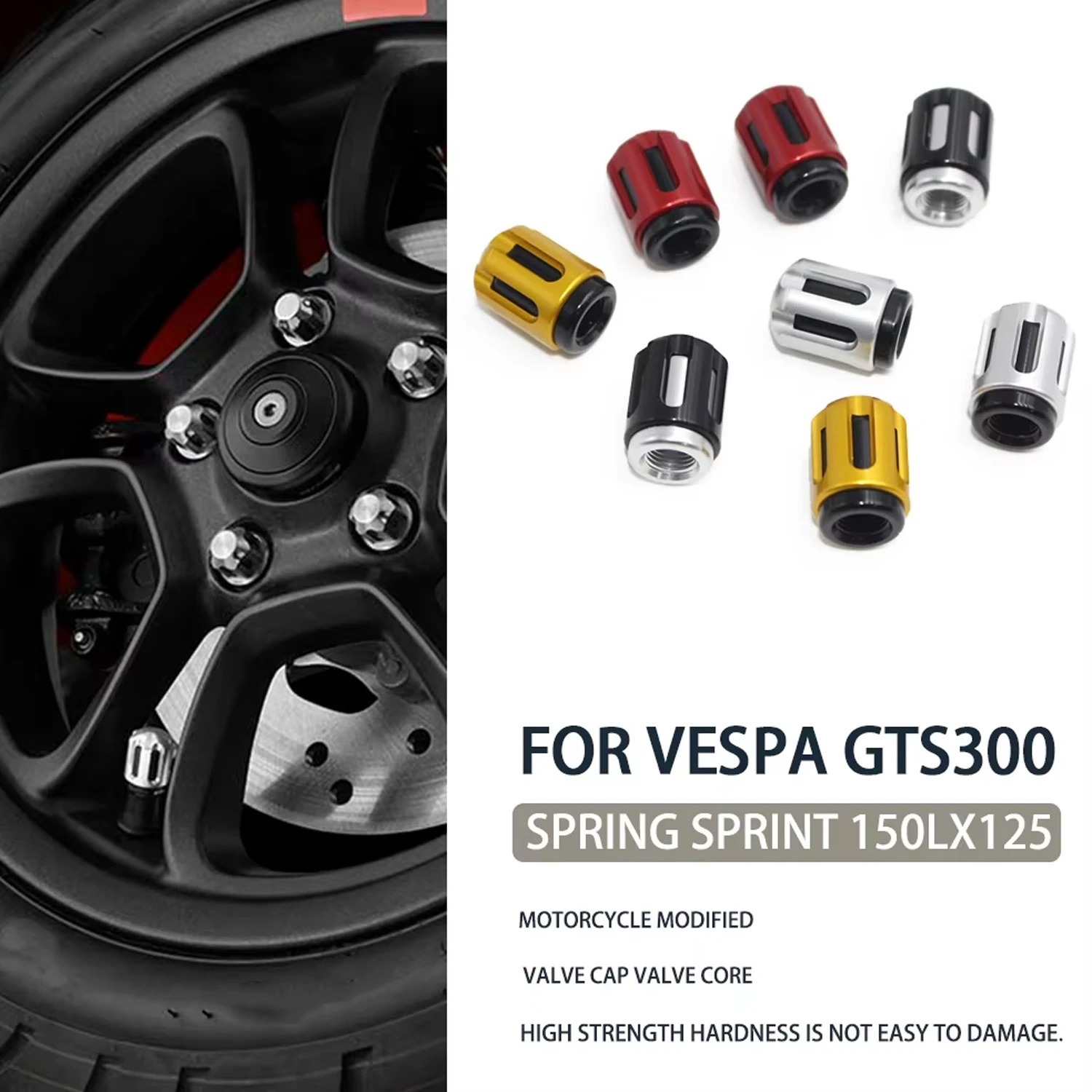 For Piaggio Vespa GTS GTV 250 300 Sprint Primavera 150 LX LXV Motorcycle Valve Caps Wheel Tires Stem Protective Cover
For Piaggio Vespa GTS GTV 250 300 Sprint Primavera 150 LX LXV Motorcycle Valve Caps Wheel Tires Stem Protective Cover