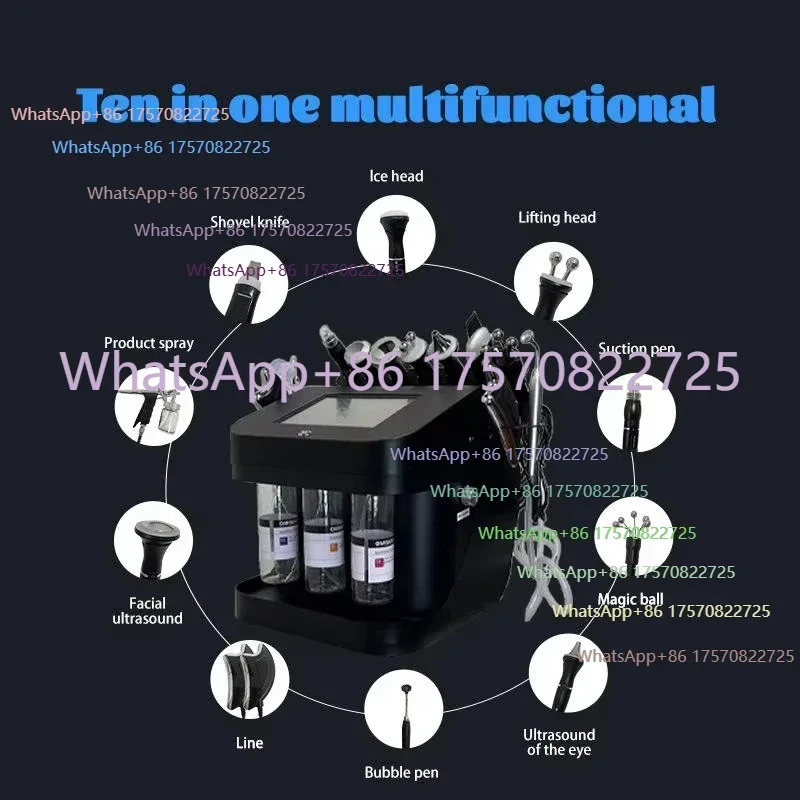 Updated 10 In 1 facial Machine H2o2 Aqua Peeling Lift Bubble Moisturizer Machine