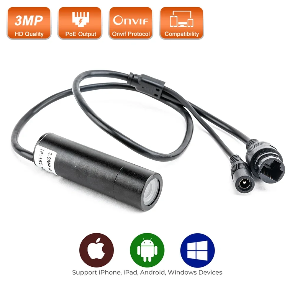 3MP POE IP Camera with Onvif Video Surveillance Network Mini Bullet Camera Pen-type Video Recorder Motion Detection
3MP POE IP Camera with Onvif Video Surveillance Network Mini Bullet Camera Pen-type Video Recorder Motion Detection