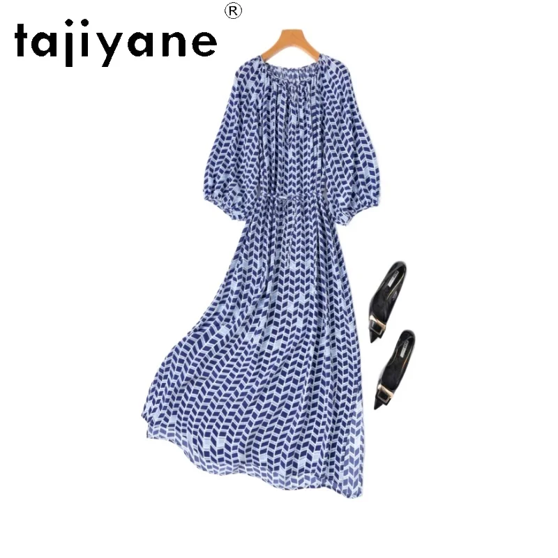 TAJIYANE 100% Mulberry Silk Long Dresses for Woman Luxury Blue Vacation Dress Lantern Sleeve Summer Women Clothing 2025 Vestidos
TAJIYANE 100% Mulberry Silk Long Dresses for Woman Luxury Blue Vacation Dress Lantern Sleeve Summer Women Clothing 2025 Vestidos
