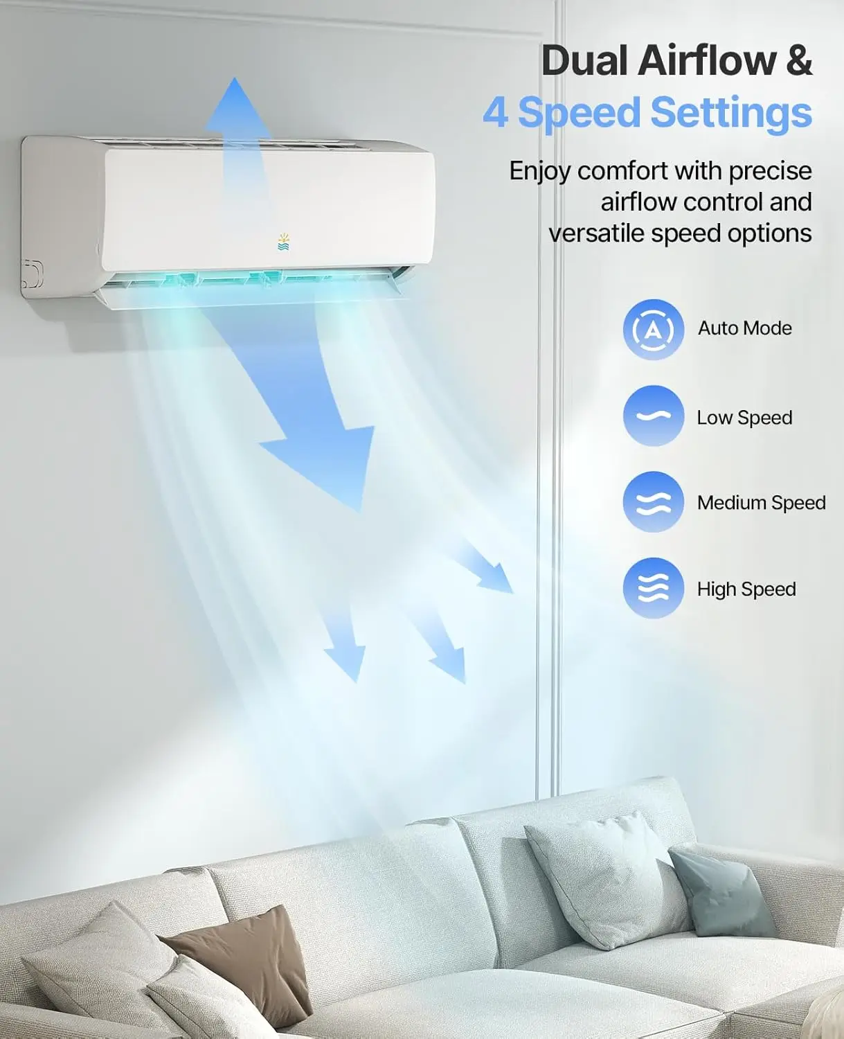 18000 BTU Mini Split Ac/Heating System, Ductless Inverter Heat Pump System, 19 SEER2 Energy Efficient AC Unit, 230V, Custom
18000 BTU Mini Split Ac/Heating System, Ductless Inverter Heat Pump System, 19 SEER2 Energy Efficient AC Unit, 230V, Custom