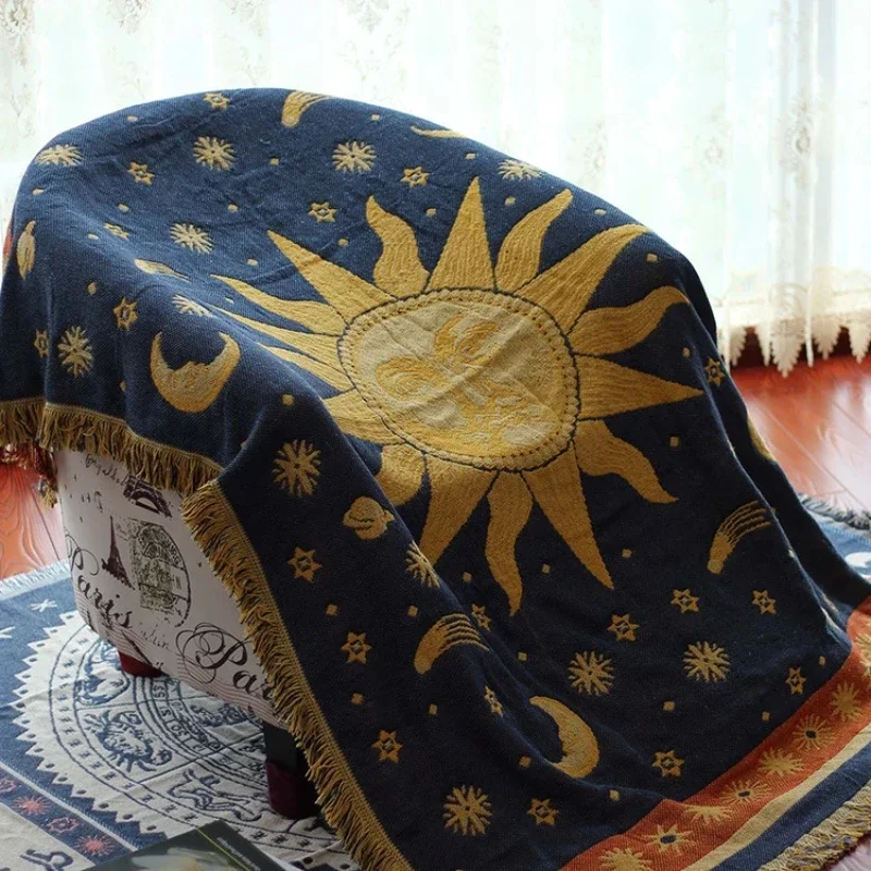 American Country Retro Jacquard Woven Blanket Sun Moon God Sofa Throw Dust-proof Cushion Carpet Cushion Textile Dropshipping
American Country Retro Jacquard Woven Blanket Sun Moon God Sofa Throw Dust-proof Cushion Carpet Cushion Textile Dropshipping