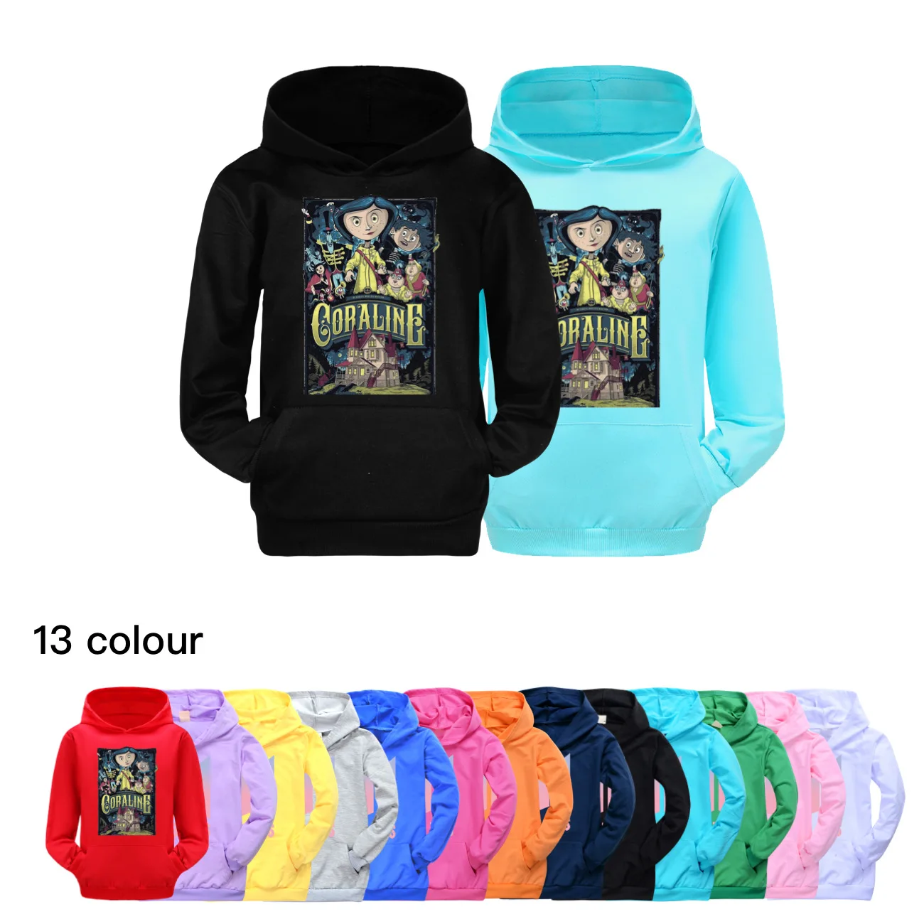 Movie Coraline Hoodie Kids Spring Autumn Sweater Baby Girls Hoody Sweatshirts Children Kawaii Pullover Coats Boys Casual Clothes
Movie Coraline Hoodie Kids Spring Autumn Sweater Baby Girls Hoody Sweatshirts Children Kawaii Pullover Coats Boys Casual Clothes