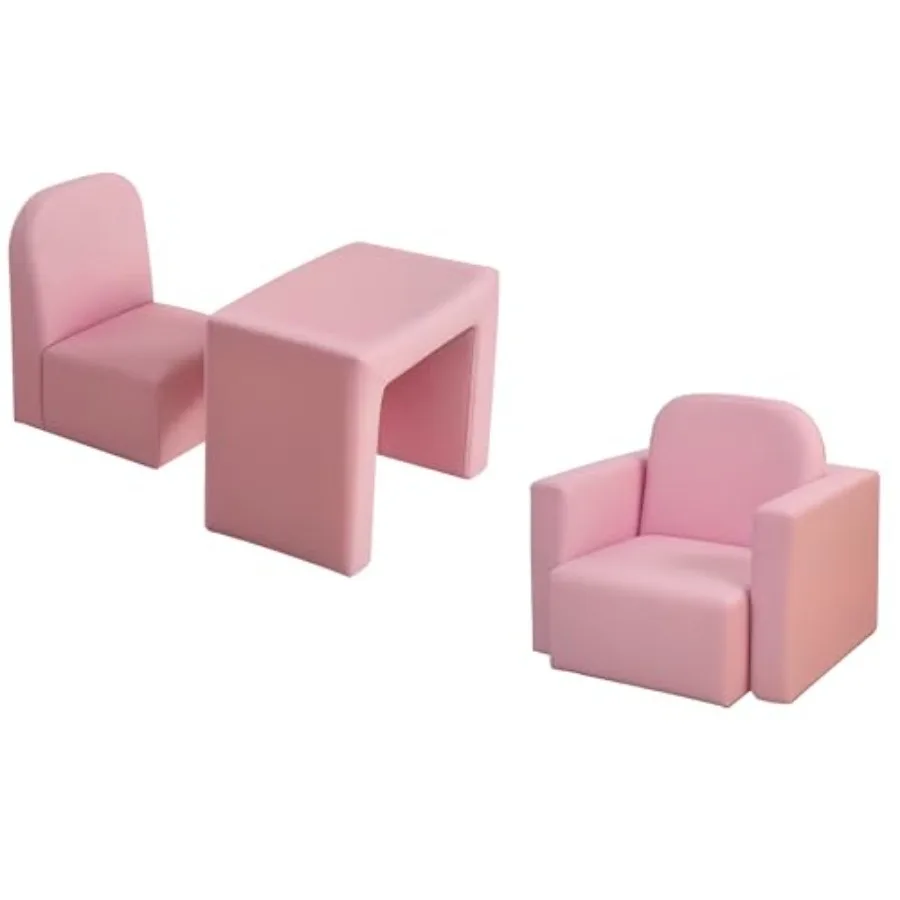 2-in-1 Multifunctional Sofa Convertible Table and Chair Set for Boys Girls Pink
2-in-1 Multifunctional Sofa Convertible Table and Chair Set for Boys Girls Pink