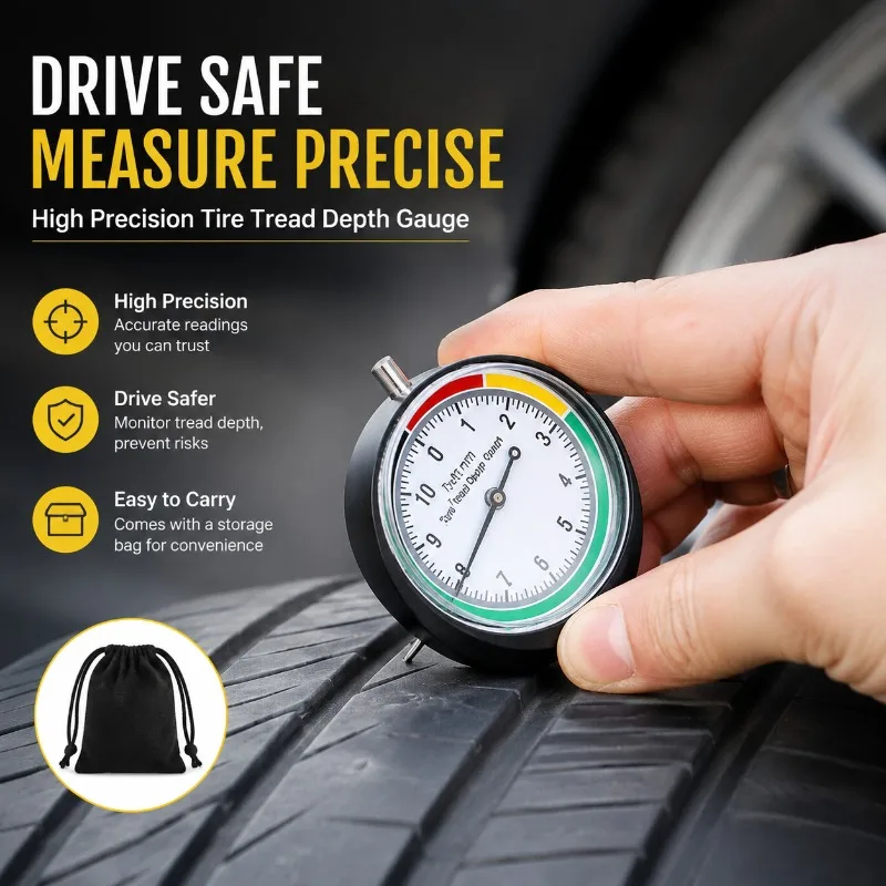 Digital Tire Tread Depth Gauge High Precision Car Tyre Pattern Measuring Caliper Portable Vehicle Tire Wear Detection Tool
Digital Tire Tread Depth Gauge High Precision Car Tyre Pattern Measuring Caliper Portable Vehicle Tire Wear Detection Tool