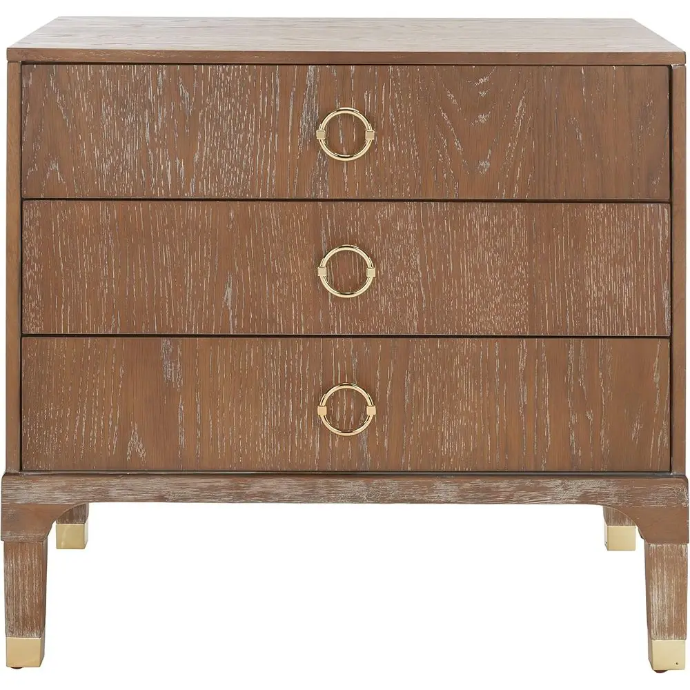 Contemporary Nightstand, Natural Finish, 3-Drawer Storage
Contemporary Nightstand, Natural Finish, 3-Drawer Storage
