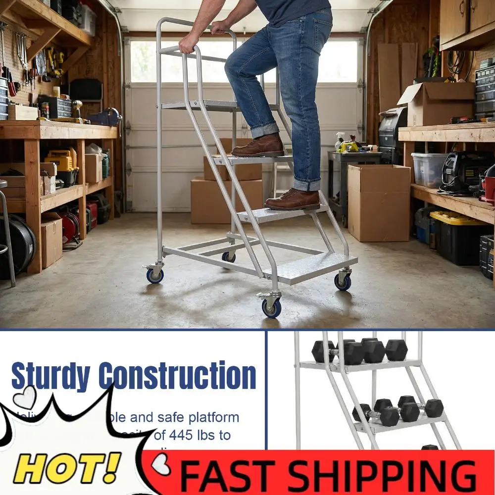 Мобильная 4-ступенчатая лестница-платформа с колесами, грузоподъемность 202 кг, промышленная, сверхмощная, для супермаркетов и библиотек
Мобильная 4-ступенчатая лестница-платформа с колесами, грузоподъемность 202 кг, промышленная, сверхмощная, для супермаркетов и библиотек