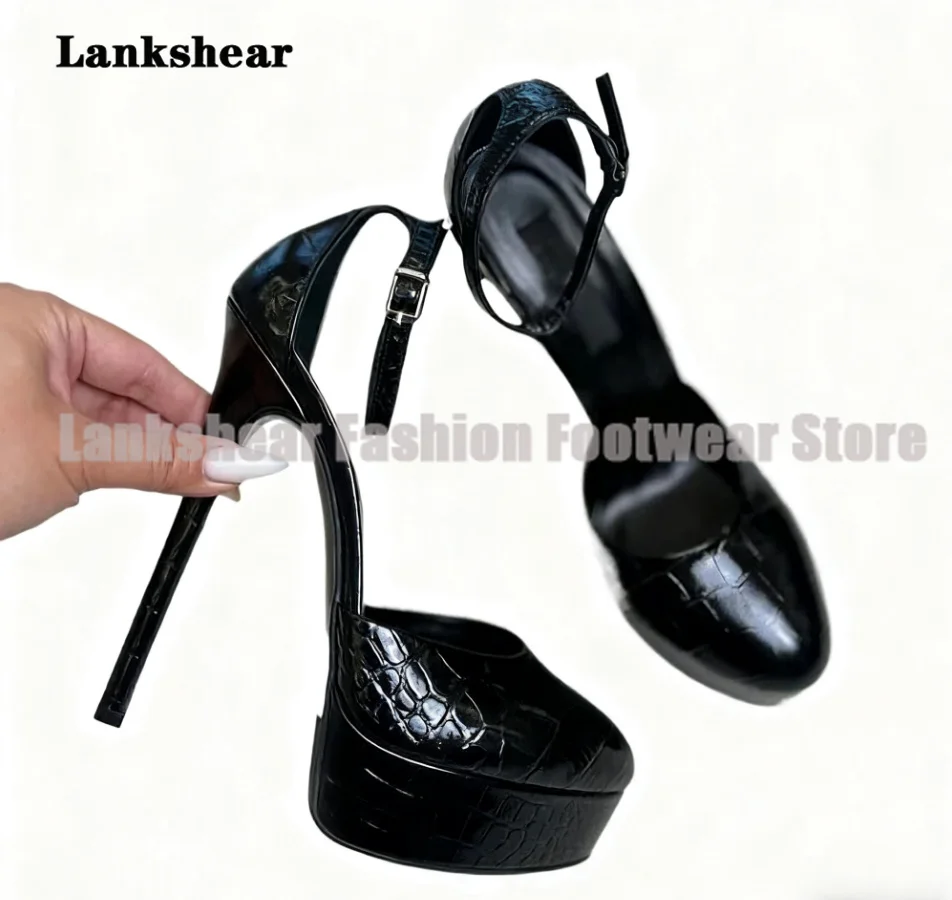 Black Crocodile Platform Sandals Sexy Stiletto Heel Ankle Strap Women Shoe Summer Elegant Dress Pumps Sandalias De Mujer Verano
Black Crocodile Platform Sandals Sexy Stiletto Heel Ankle Strap Women Shoe Summer Elegant Dress Pumps Sandalias De Mujer Verano