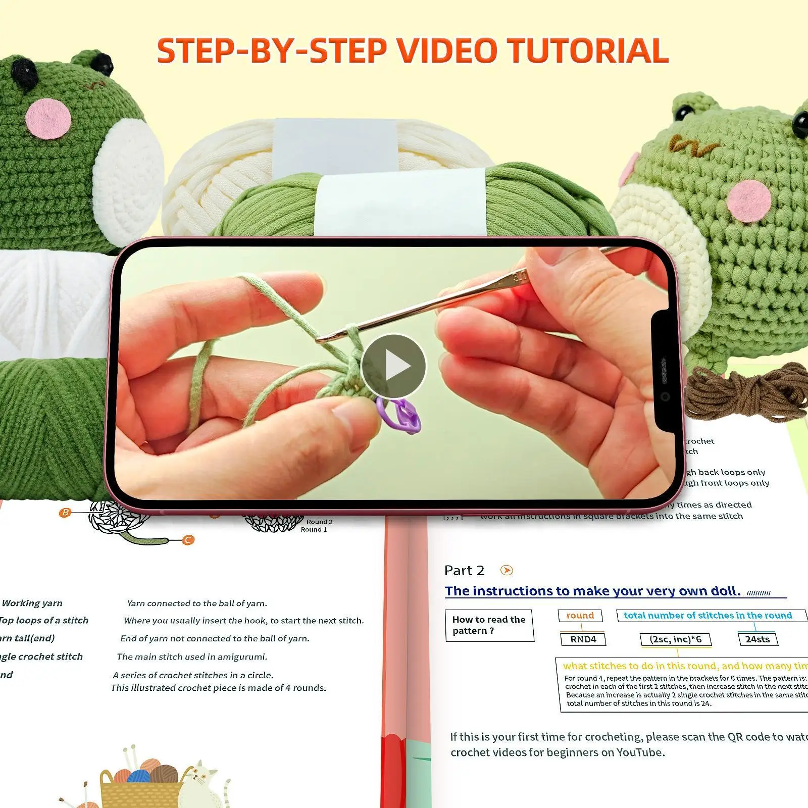 Frog Doll Crochet Kit Crochet Pack with Crochet Hooks yarns Make Your Own Doll
Frog Doll Crochet Kit Crochet Pack with Crochet Hooks yarns Make Your Own Doll