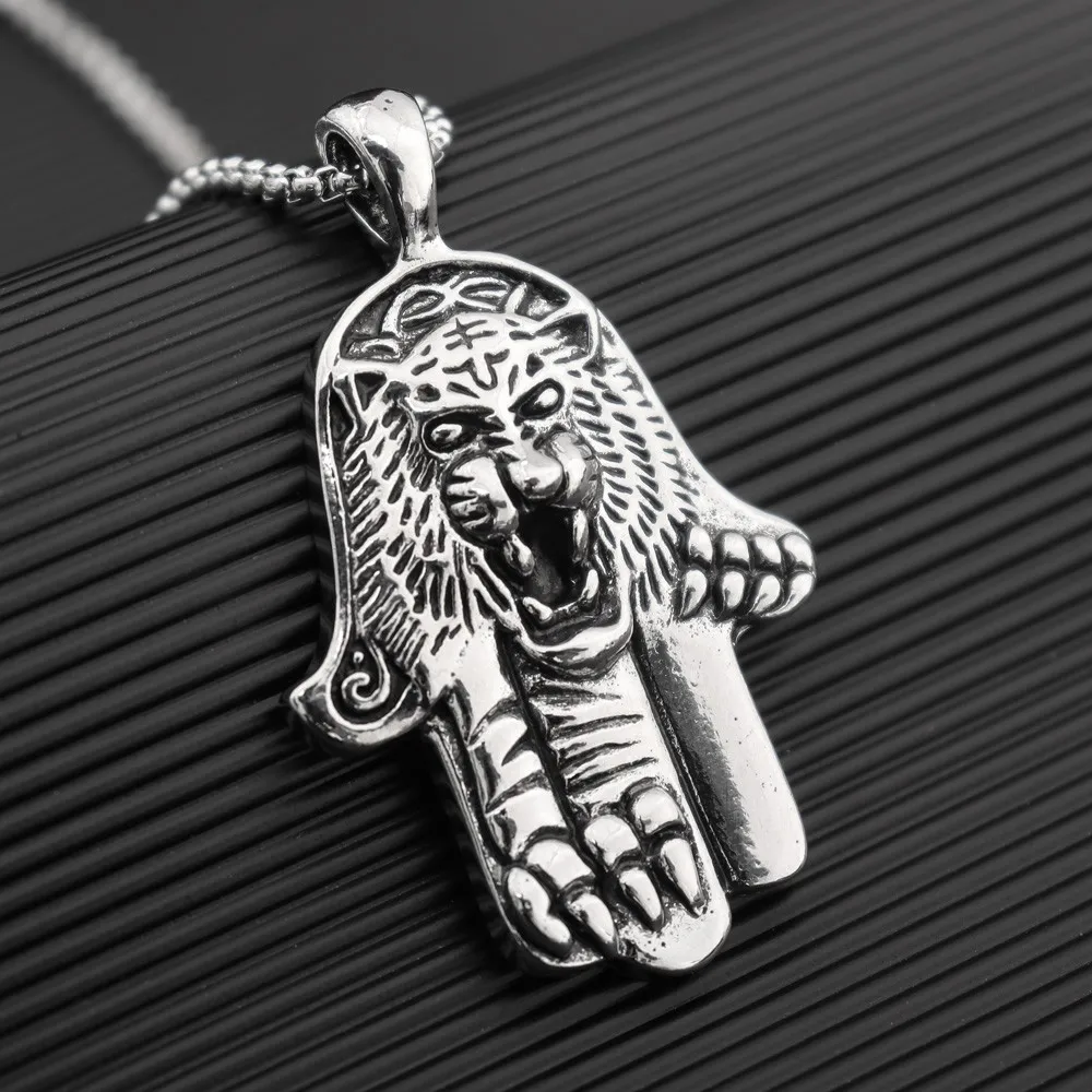 Vintage Fatima Hand Tiger Pendant Charm Men's Necklace Fashion Hip Hop Punk Jewelry Accessories Party Gift Wholesale
Vintage Fatima Hand Tiger Pendant Charm Men's Necklace Fashion Hip Hop Punk Jewelry Accessories Party Gift Wholesale