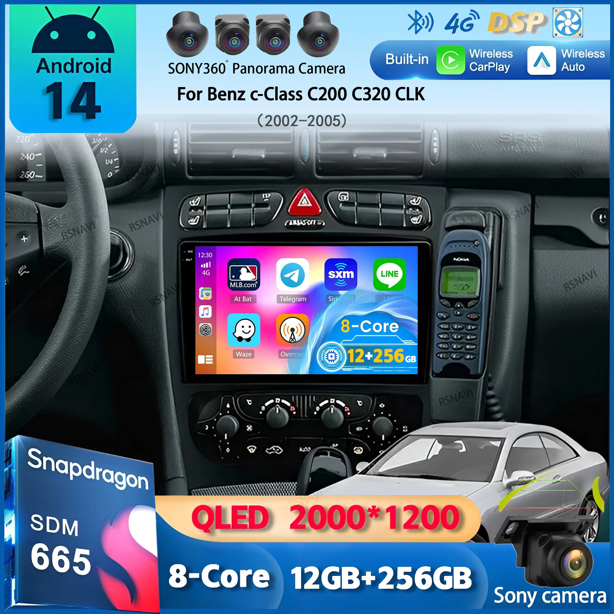 Автомобильный радиоприемник Android 14 для Mercedes Benz C-Class W203 C200 C320 C350 CLK W209 2002-2005 Навигация GPS Мультимедийный плеер Стерео
Автомобильный радиоприемник Android 14 для Mercedes Benz C-Class W203 C200 C320 C350 CLK W209 2002-2005 Навигация GPS Мультимедийный плеер Стерео