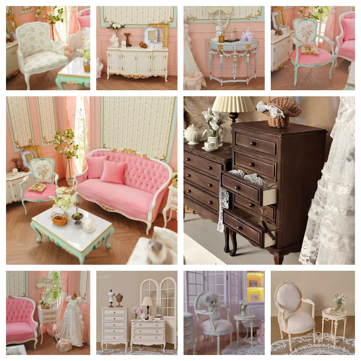 1/6bjd doll Miniature Dollhouse Furniture Set Pink Sofa Table French Cabinet Model Pretend Play Accessories Home Decor Kids Gift
1/6bjd doll Miniature Dollhouse Furniture Set Pink Sofa Table French Cabinet Model Pretend Play Accessories Home Decor Kids Gift