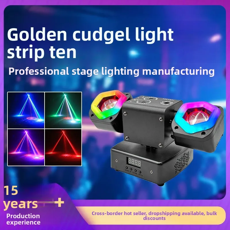 Golden Cudgel Stage Light with LED Strip, Remote Control RGB Rotating Lamp for DJ Bar Club Disco Party
Golden Cudgel Stage Light with LED Strip, Remote Control RGB Rotating Lamp for DJ Bar Club Disco Party