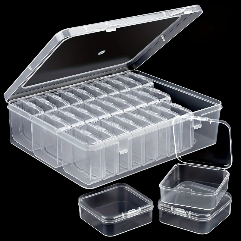 30PCS Clear Plastic Storage Box with Case Small Bead Crafts Jewelry Small Items Storage Containers with Hinged Lid Storage Boxes
30PCS Clear Plastic Storage Box with Case Small Bead Crafts Jewelry Small Items Storage Containers with Hinged Lid Storage Boxes