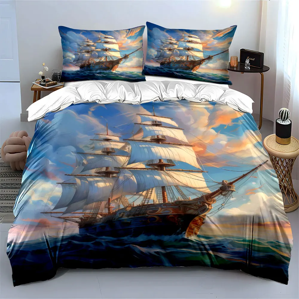 "Ocean Sailing Ship Art Set" Bedding Set with 1 Duvet Cover 2 Pillowcases Single Double King Queen, Gift
"Ocean Sailing Ship Art Set" Bedding Set with 1 Duvet Cover 2 Pillowcases Single Double King Queen, Gift
