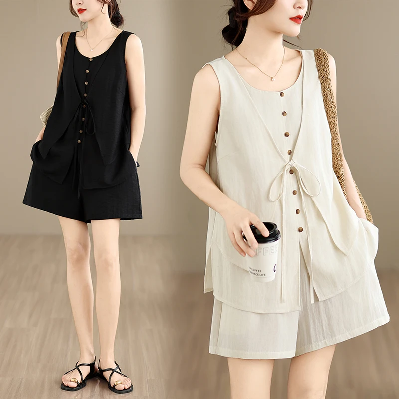 Casual Chic Two-Piece Set Summer 2026 New Style Vest Top And Shorts plus Size Women's High End Fashion Commute Style round Ne...
Casual Chic Two-Piece Set Summer 2026 New Style Vest Top And Shorts plus Size Women's High End Fashion Commute Style round Ne...