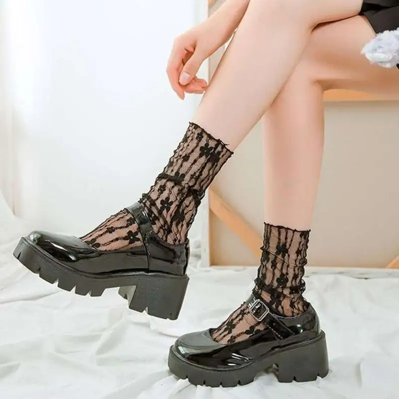 L38E Color Middle Tube Socks Women Novelty Transparent Floral Lace Hosiery
L38E Color Middle Tube Socks Women Novelty Transparent Floral Lace Hosiery