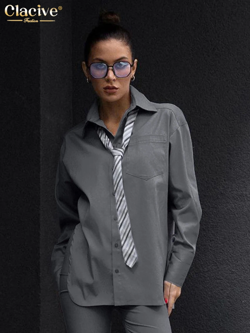 Clacive Fashion Loose Gray Cotton Women's Shirt 2025 Casual Lapel Long Sleeve Shirts Elegant Classic Solid Top Female Clothing
Clacive Fashion Loose Gray Cotton Women's Shirt 2025 Casual Lapel Long Sleeve Shirts Elegant Classic Solid Top Female Clothing