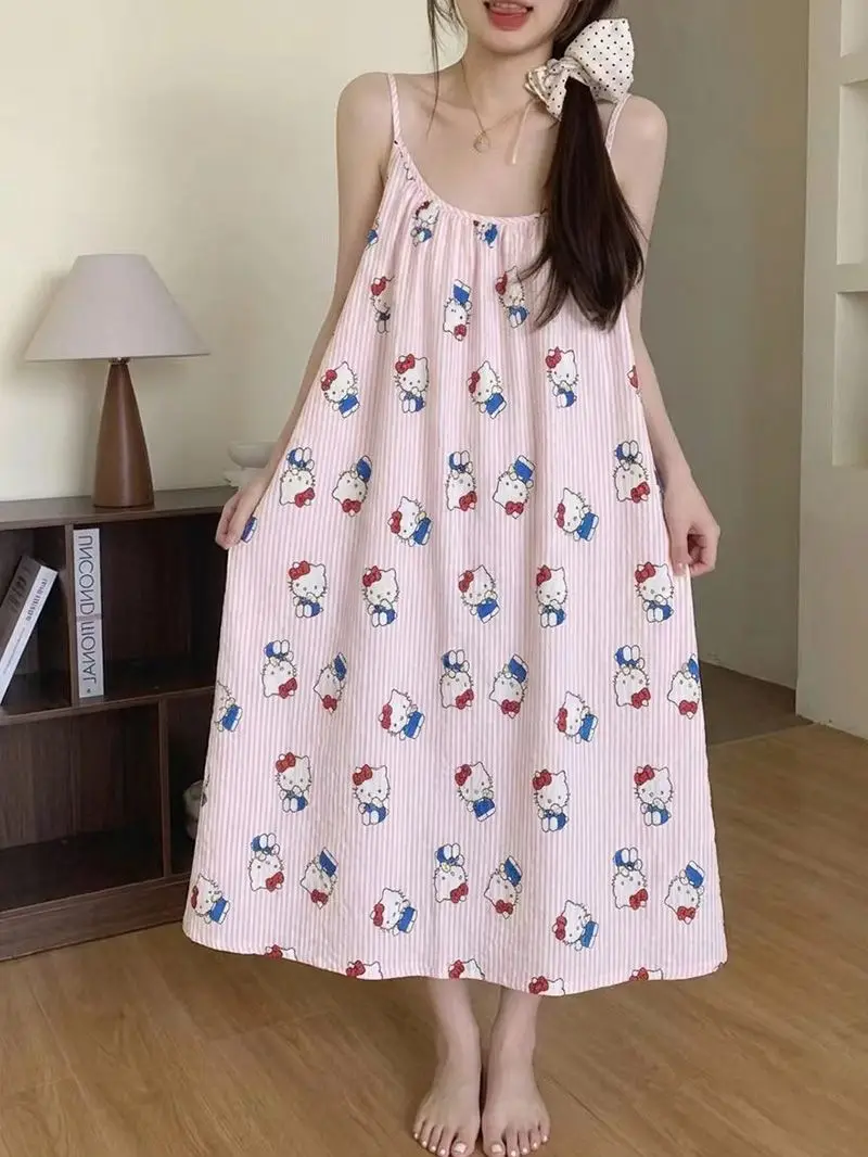 Hello Kitty Women's Summer Built-in Bra Cami Midi Nightdress Cute Cartoon Print Outdoor-Ready Elegant Sleepwear Loungewear
Hello Kitty Women's Summer Built-in Bra Cami Midi Nightdress Cute Cartoon Print Outdoor-Ready Elegant Sleepwear Loungewear